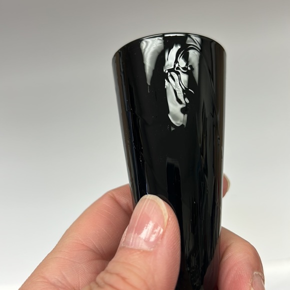 Vintage Iona hand blown set of 4 air-twist ebony crystal tall cordial glasses - Picture 6 of 7